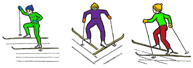 Способы подъема на беговых лыжах
